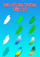 Vorschau - Bildkarten - Karten von Isle of Man ClipArt Farbe und schwarz-weiß Karte Kommerzielle Nutzung - Deckblatt