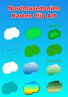 Vorschau - Bildkarten - Karten von Nordmazedonien ClipArt Farbe und schwarz-weiß Karte Kommerzielle Nutzung - Deckblatt