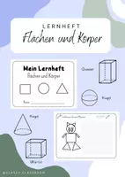 Vorschau - Arbeitsblätter - Flächen und Körper Mathe Klasse 1/2 Lernheft Lernspiel - Deckblatt