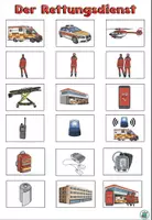 Vorschau - Arbeitsblätter - Symbole zum Einkleben ins Vokabelheft "Der Rettungsdienst" Achtung, Notfall! - DaZ / DaF / Deutsch - Seite 1
