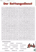 Vorschau - Arbeitsblätter - Suchsel / Suchspiel "Der Rettungsdienst" Achtung, Notfall! - DaZ / DaF / Deutsch - Seite 1