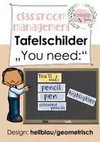 Vorschau - Poster - Tafelkarten geometrisches Design - classroom management (school things) - Deckblatt