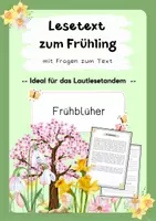 Vorschau - Arbeitsblätter - Lesetext (Lesetandem) "Frühblüher" - mit Fragen zum Text - Deckblatt