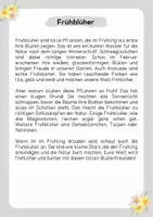 Vorschau - Arbeitsblätter - Lesetext (Lesetandem) "Frühblüher" - mit Fragen zum Text - Seite 1