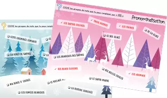 Aperçu - Fiches - Pronominalisation thème hiver - Page de couverture