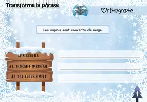 Aperçu - Fiches - Transposition de phrases hiver - Page 2