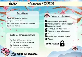 Aperçu - Fiches - Les types de phrases atelier - Page 1