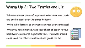 Vorschau - Arbeitsblätter - Two Truths One Lie - Einstieg für den Englischunterricht - Seite 2