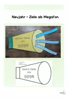 Vorschau - Mal- und Bastelvorlagen - Neujahr - Meine Ziele für 2024 - Megafon - Deckblatt
