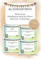 Vorschau - Spiele - Klassendomino / Lesespiel für bis zu 24 Kinder (Partyversion) - Deckblatt