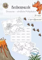 Vorschau - Spiele - ZR 1000 Rechenpuzzle - schriftliche Multiplikation Dinosaurier - Deckblatt