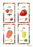 Vorschau - Stationenlernen - Jeu ludique de vocabulaire "J’ai Qui a" (Aliments) - Deckblatt