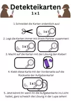Vorschau - Mal- und Bastelvorlagen - Detekteikarten 1 x 1 Übungskarten - Deckblatt