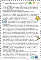 Vorschau - Arbeitsblätter - Kalender Hörweg (das Jahr), Sachtext, Hörübung, Sachunterricht, Deutsch, Klasse 2, Klasse 3, Klasse 4 - Seite 2
