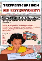 Vorschau - Aufgabenkarten - Treppenschreiben "Der Rettungsdienst" Achtung, Notfall! - DaZ / DaF / Deutsch - Deckblatt