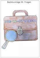 Vorschau - Arbeitsblätter - Lesestrategie - W-Fragen - Bastelvorlage für einen Detektivkoffer mit BIldkarten - Seite 1