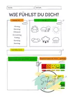 Vorschau - Arbeitsblätter - Gefühle - Fragebogen + Gefühlsbarometer - Deckblatt