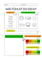 Vorschau - Arbeitsblätter - Gefühle - Fragebogen + Gefühlsbarometer - Seite 1