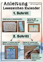 Vorschau - Mal- und Bastelvorlagen - Lesezeichen Kalender Wildblumen FrauCuppaTea - Seite 1