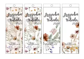 Vorschau - Mal- und Bastelvorlagen - Lesezeichen Kalender Wildblumen FrauCuppaTea - Seite 2