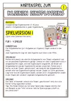 Vorschau - Aufgabenkarten - Kartenspiel zum kleinen Einspluseins - Seite 1