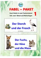Vorschau - Unterrichtsreihen - FABEL-PAKET 1 ( Zwei neue Fabeln , Rätsel & Bildvorlagen) - Deckblatt