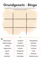 Vorschau - Arbeitsblätter - Bingo-Spiel: Grundgesetz #demokratiestärken - Seite 1