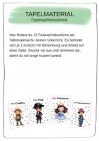 Vorschau - Präsentationen/Tafelbilder - DaZ/DaF: Tafelmaterial zu Fastnachtskostümen mit passenden Artikeln - Seite 1