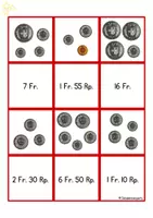 Vorschau - Spiele - Paare finden-Spiel - Geld / Münzen zählen - Schweizer Franken (3 Niveaus) - Seite 1