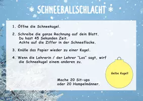 Vorschau - Stundenentwürfe - Schneeball-Mathematik-Spiel - Deckblatt