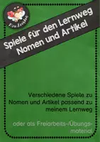 Vorschau - Stationenlernen - Spiele passend zum Lernweg Nomen und Artikel - Deckblatt