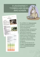Vorschau - Klassenarbeiten - Klassenarbeit Tierbeschreibung: Ameisenbär mit Erwartungshorizont - Deckblatt