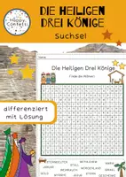 Vorschau - Arbeitsblätter - Die Heiligen Drei Könige - Suchsel - Deckblatt