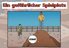 Vorschau - Text - Erzählpräsentation zum Lesen "Ein gefährlicher Spielplatz" Die Feuerwehr - DaZ / DaF / Deutsch - Seite 1