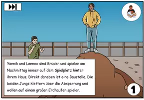 Vorschau - Text - Erzählpräsentation zum Lesen "Ein gefährlicher Spielplatz" Die Feuerwehr - DaZ / DaF / Deutsch - Seite 2