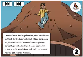Vorschau - Text - Erzählpräsentation zum Lesen "Ein gefährlicher Spielplatz" Die Feuerwehr - DaZ / DaF / Deutsch - Seite 3