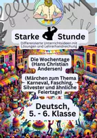 Vorschau - Arbeitsblätter - Karneval und Fasching Märchen (Hans Christian Andersen) - Deckblatt