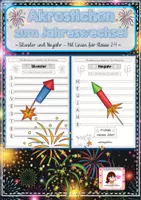 Vorschau - Arbeitsblätter - Akrostichon: Silvester und Neujahr - Deckblatt