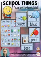 Vorschau - Fördermaterial/Inklusion - School Things - Poster und Flashkarten - Deckblatt