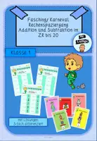 Vorschau - Arbeitsblätter - Rechenspaziergang Fasching Karneval ZR20 Addition und Subtraktion - Deckblatt