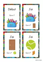 Vorschau - Stationenlernen - Jeu ludique de vocabulaire "J’ai Qui a" (Matériel scolaire) - Deckblatt