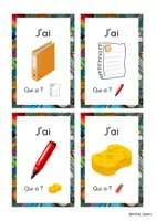 Vorschau - Stationenlernen - Jeu ludique de vocabulaire "J’ai Qui a" (Matériel scolaire) - Seite 1