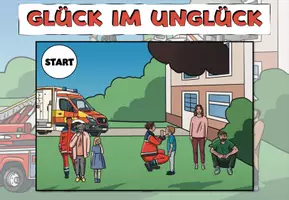 Vorschau - Interaktives Material - Erzählpräsentation zum Lesen "Glück im Unglück" Die Feuerwehr - DaZ / DaF / Deutsch - Seite 1
