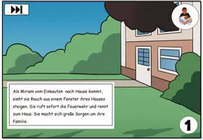 Vorschau - Interaktives Material - Erzählpräsentation zum Lesen "Glück im Unglück" Die Feuerwehr - DaZ / DaF / Deutsch - Seite 2