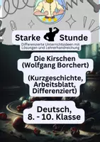 Vorschau - Arbeitsblätter - Die Kirschen (Wolfgang Borchert) – Kurzgeschichte - Deckblatt