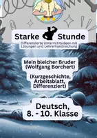 Vorschau - Arbeitsblätter - Mein bleicher Bruder (Wolfgang Borchert) – Kurzgeschichte - Deckblatt