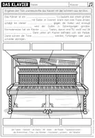 Vorschau - Arbeitsblätter - Klavier – Aufbau und Bestandteile kennenlernen | Tafelmaterial und Arbeitsblatt - Seite 1