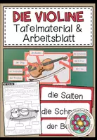 Vorschau - Arbeitsblätter - Violine und Geige – Aufbau und Bestandteile kennenlernen | Tafelmaterial und Arbeitsblatt - Deckblatt