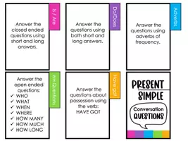 Vista previa - Tarjetas / Manipulativos - English Present Simple Conversation Cards - página 2