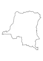 Vorschau - Arbeitsblätter - Landkartre von Demokratische Republik Kongo stumme Karte mit Umrissen der Nachbarländer - Seite 1